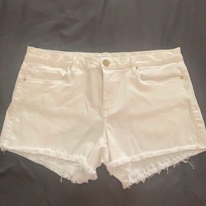 Blank NYC Little Queenie White Distressed Shorts